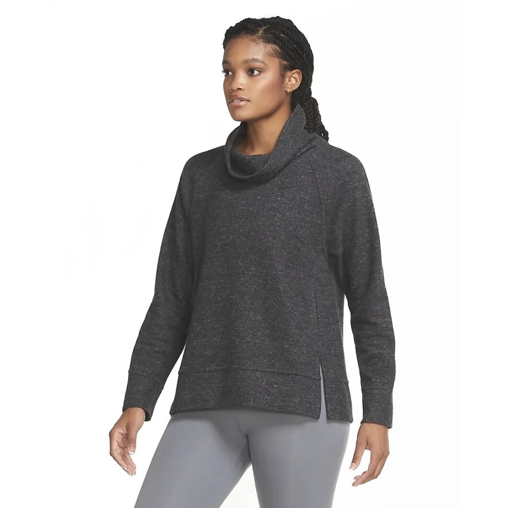 Nike Therma Fleece Poncho Sweatshirt Womens‎ Large Charcoal Cowl Neck Pullover
